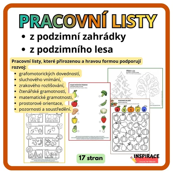 PRACOVNÍ LISTY - z podzimní zahrádky / z lesa 1