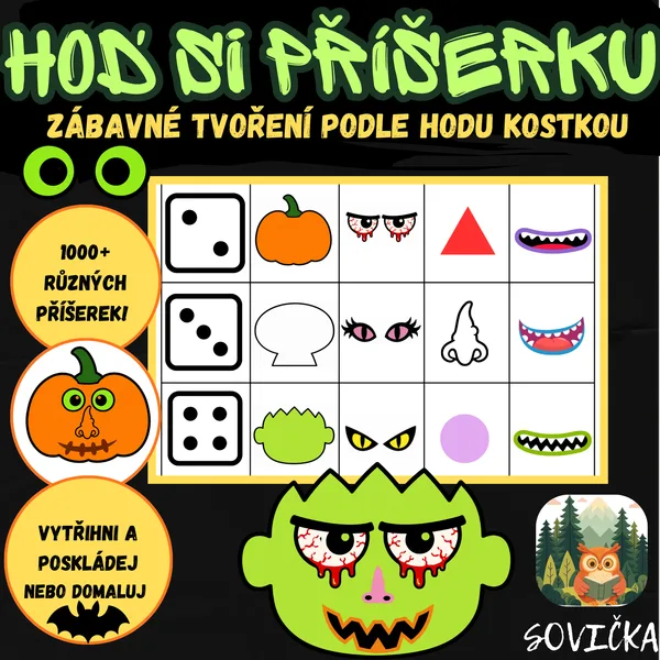 🎲 HOĎ SI PŘÍŠERKU! 👾 | KREATIVNÍ SKLÁDÁNÍ A DOKRESLOVÁNÍ PODLE KOSTKY 1