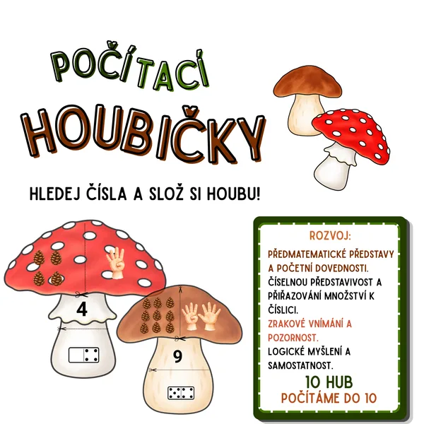 Počítací houby - počítáme do 10. 1