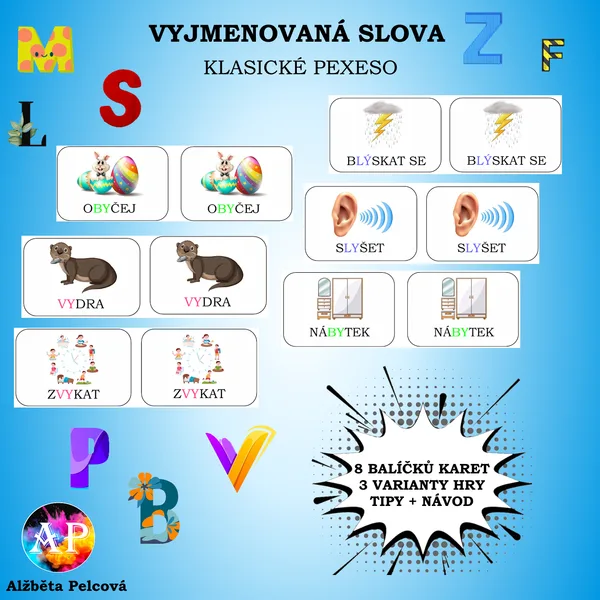 VYJMENOVANÁ SLOVA (klasické pexeso) 1