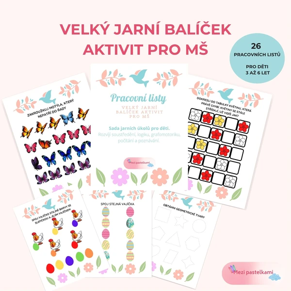 Velký jarní balíček pro MŠ - 26 pracovních listů 1