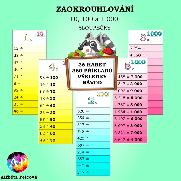 ZAOKROUHLOVÁNÍ NA 10, 100 a 1 000 (sloupečky) 1