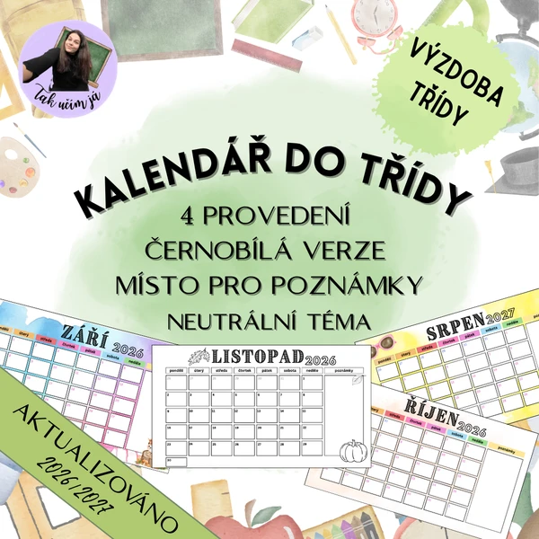 Kalendář do třídy 1