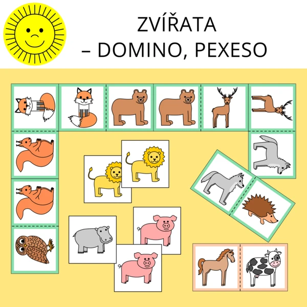 ZVÍŘATA - DOMINO, PEXESO 1