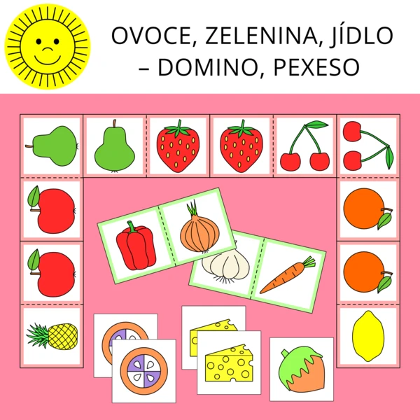 OVOCE, ZELENINA, JÍDLO - DOMINO, PEXESO 1