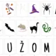 Halloweenské, čarodějnické demonstrační obrázky - určování počtu slabik, počáteční hlásky a další aktivity s nimi 2