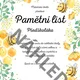 Pamětní list předškoláka - včelky 2