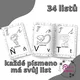 Abeceda černobílá k vybarvení 2