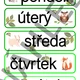 Rozvrh hodin, dny v týdnu, měsíce, třídní služba 3