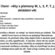 Běhací čtení 3 - věty s písmeny M, L, S, P, T, J, Y, N + skládání vět 5