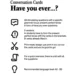 Conversation Cards: Have you ever...? 2