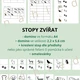 Stopy zvířat - omalovánkové domino (A4 + 2,2 x 5,6 cm), kreslení dle předlohy, omalovánky zvířat 7