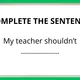 Complete the sentences SET 1 2