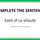 Complete the sentences SET 2 2