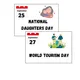 Classroom calendar - September (special days) 2