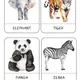 Three-part cards - EXOTIC ANIMALS 3