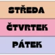 Dny v týdnu, měsíce, roční období 2