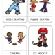 WINTER SPORTS - Three-part cards 2