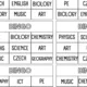 School subjects - bingo 3