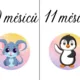Milníkové kartičky od narození - barevné bublinky se zvířátky 2