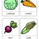 Three-part cards - VEGETABLES 3