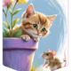 🐱🌼 Girlanda „Vítáme Vás“ – Roztomilé přivítání s kočičkami! 🌸🐱 2