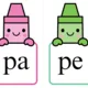 Slabiky s M, L, P, S - pastelky 4