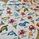 Postřehová hra - SEA ANIMALS - ručně malované 2