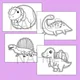 Tečkované obrázky - dinosauři  2