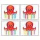🐙 Barevná chobotnice - přikládání barevných dřívek na šablonu 3