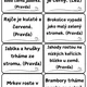 Ovoce a zelenina - pravda/lež 2