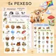 5x PEXESO - domácí zvířátka, houby, rostliny, podzim, maminka a já 3
