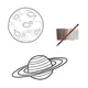 Planety Sluneční soustavy - omalovánky/pracovní list (autorské ilustrace) 2