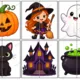 Halloween - půlené obrázky a skládačky 2