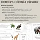 Živočichové - ROZMĚRY, MĚŘENÍ, PŘEVODY JEDNOTEK 2
