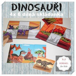 DINOSAUŘI - 4x šestidílná skládanka
