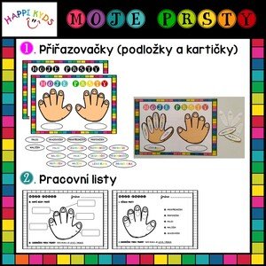 MOJE PRSTY - přiřazovací podložky + kartičky a PL