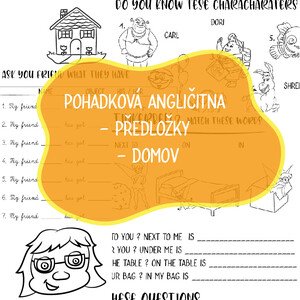 Pohádková angličtina - předložky a téma domov (černobílá verze)