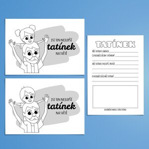 Den otců - omalovánky a pracovní list