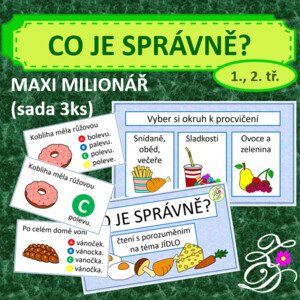 Co je správně? - sada 3 ks milionáře