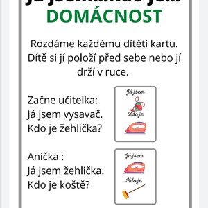 hra JÁ JSEM..., KDO JE.... DOMÁCNOST