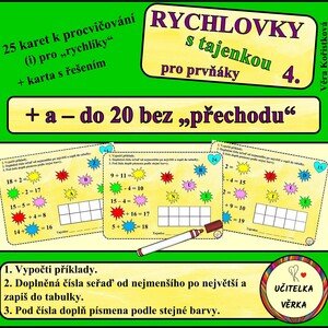 RYCHLOVKY 4. - + a - do 20 bez přechodu přes základ 10 - s tajenkou