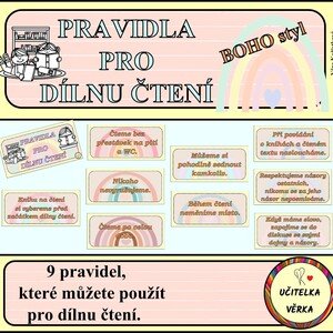 PRAVIDLA PRO DÍLNU ČTENÍ - BOHO styl
