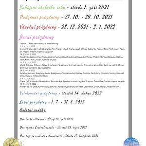 Organizace školního roku 2021/2022