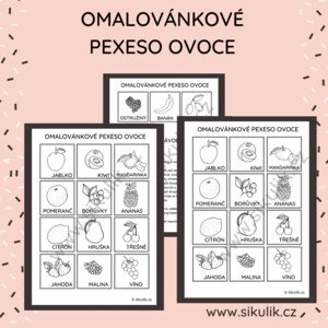 Omalovánkové pexeso OVOCE