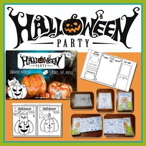 HALLOWEENSKÁ PARTY - OMALOVÁNKA, SKLÁDANKA, PRACOVNÍ LIST