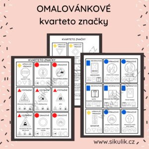 Omalovánkové kvarteto dopravní značky