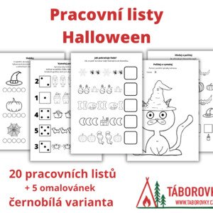 Pracovní listy Halloween - černobílé