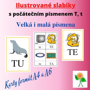 Ilustrované slabiky s písmenem T, t