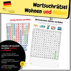 Wortsuchrätsel WOHNEN und MÖBEL